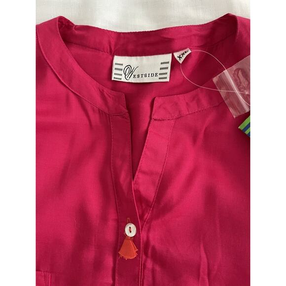 NEW Westside Tunic Top Women's XXL Dark Pink 100% Viscose Washable New With Tags - Picture 2 of 14